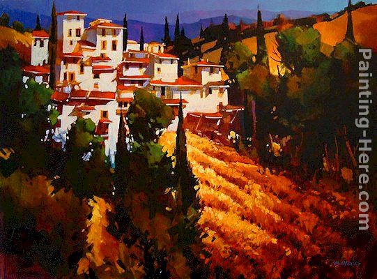 Toscana Hillside painting - Michael O'Toole Toscana Hillside art painting